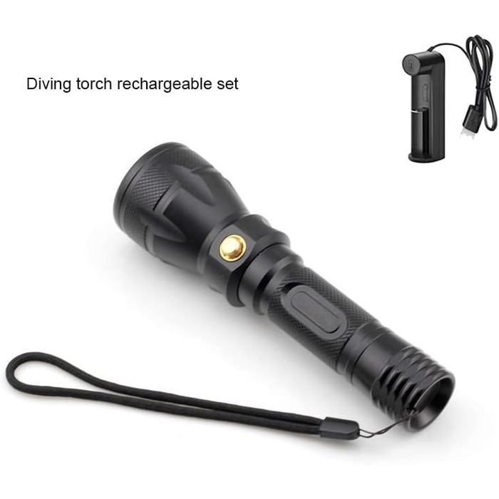 WESLITE Захисна налобний ліхтар для дайвінгу, LED налобний ліхтар 1800 Люмен, водонепроникний (IPX-8) для підводного плавання, 4 режими, 100м глибина, з акумулятором та зарядним пристроєм