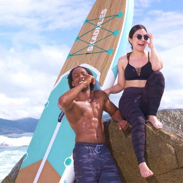 Надувний SUP (Stand-Up Paddle Board) для дорослих та підлітків з антиковзким покриттям – повний комплект. Ідеально для риболовлі, йоги, фітнесу та сімейного відпочинку. Дизайн під дерево, м'ятний колір.