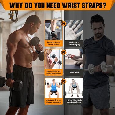 Напульсники для важкої атлетики COFIT, фітнес-напульсники, ремені для силових тренувань, підйомники для тяги, покращена фіксація та захист зап'ястя (чорний)