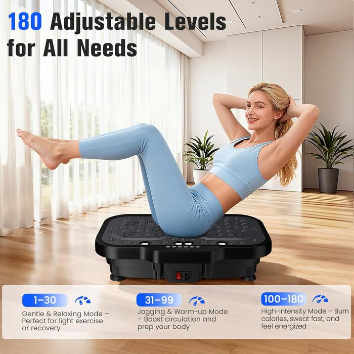 Платформа для вібраційного масажу та тренувань, 180 швидкостей, Power Shaping, до 150 кг