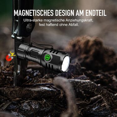 Ліхтар налобний LED 6000 люмен, перезарядна USB-C, 8 режимів, водонепроникний, для кемпінгу, туризму, надзвичайних ситуацій (чорний)