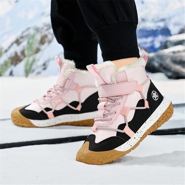 Водонепроникні зимові черевики для дітей: зимові чоботи для дівчаток та хлопчиків, утеплені, для активного відпочинку, неслизькі, снігові черевики, 31 EU, рожеві