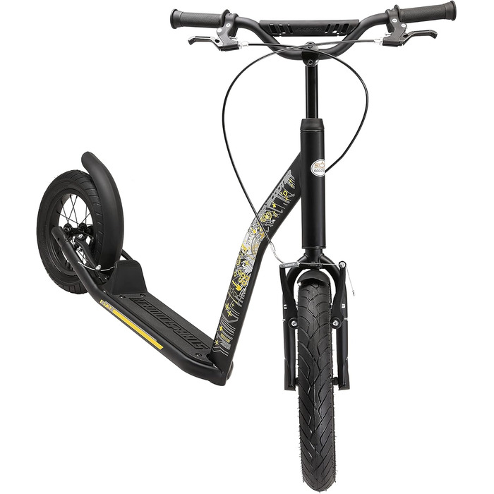 Самокат дитячий STAR SCOOTER City Kick Scooter 16 дюймів, з пневматичними колесами, регульована висота, чорний