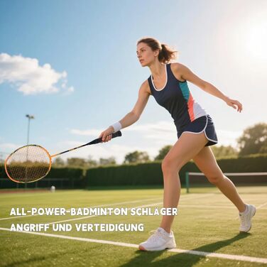 Ракетка для бадмінтону Profi 100% карбон, ультралегка, для тренувань та розваг, з сумкою (007Orange)