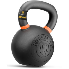 Кетлбел HQ Germany® з порошковим покриттям [2-32кг/Набори] - Набір чавунних кетлбелів преміум-якості з точністю ±2% - Кульова гиря, набір гир, кетл-бел, високоякісні кетлбели з порошковим покриттям (30кг)