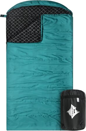 Спальний мішок Baumwoll-Flanell для дорослих, 100% бавовна, для кемпінгу, трекінгу, подорожей з рюкзаком, 3-4 сезони, легкий, See blau/schwarz