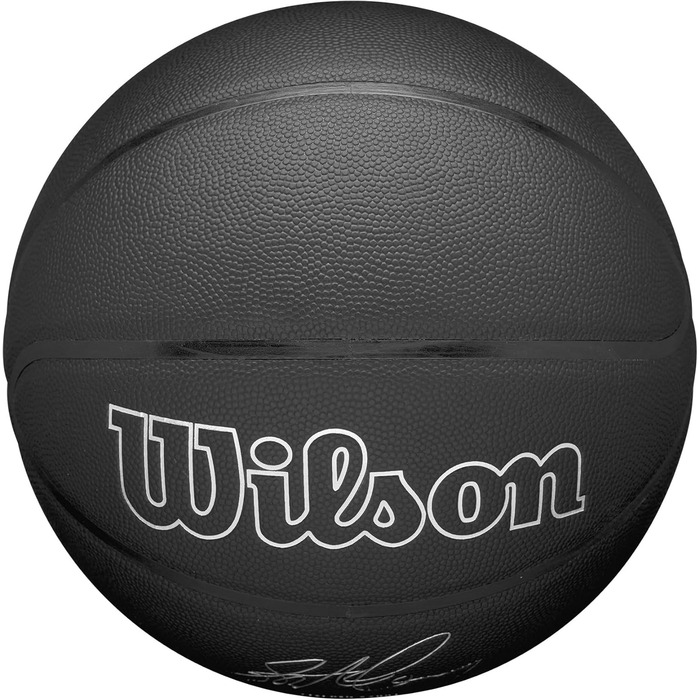 Баскетбольний м'яч Wilson NBA Player Evergreen, розмір 7, чорний, з покриттям Pure Feel, для гри на вулиці, вологостійкий, модель Curry