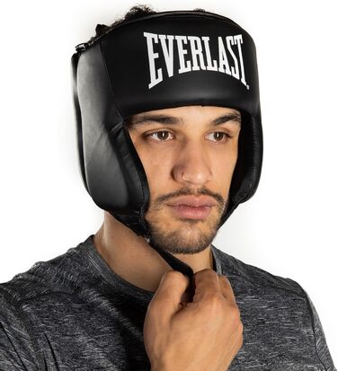 Захист голови Everlast Core Box - Легкий захист з плоским профілем, навушники, зона комфорту ззаду та регульованою липучкою – для кікбоксингу та MMA – Оригінальне обладнання Everlast