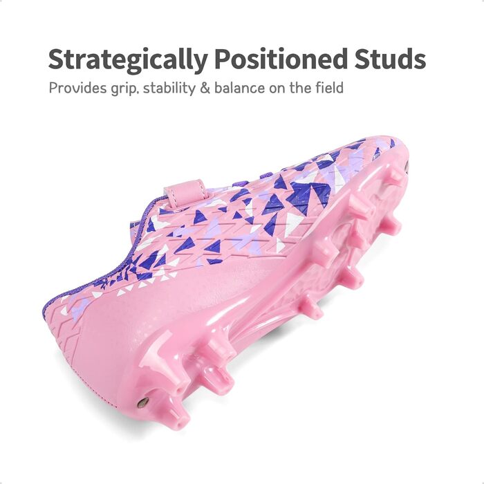 Дитячі футбольні бутси DREAM PAIRS для хлопчиків та дівчаток. Зручні, дихаючі, унісекс, для залу та тренувань. Рожево-фіолетові, 36 EU