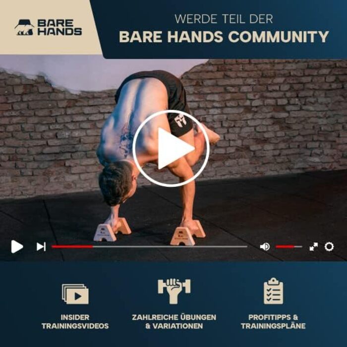 Дерев'яні упори для віджимань BARE HANDS S – нековзні, ергономічні, для віджимань і стійки на руках, кросфіт, каллістеніка, для дому та вулиці