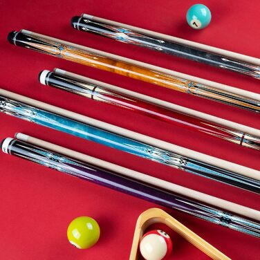 Більярдні кийки з жорстким кейсом, 2 шт., 147,3 см, з наконечником 13 мм, для більярдного столу, Pool Queue, 19-21 oz, фіолетовий колір