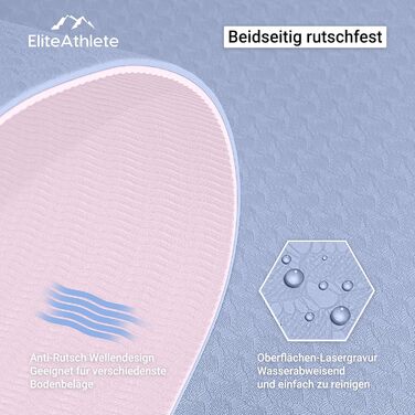 Йога мат EliteAthlete: спортивна, фітнес, гімнастична - з неслизьким покриттям. Розмір 183x61x0.6 см. Включає сумку та ремінь для перенесення. Колір: Ivory Cream