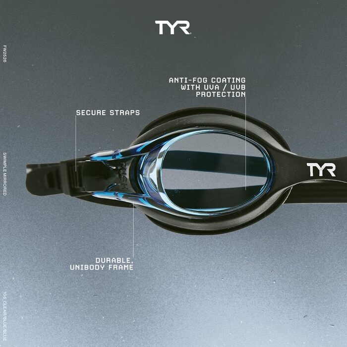 Дитячі окуляри для плавання TYR Swimple S Blau/Schwarz/Schwarz