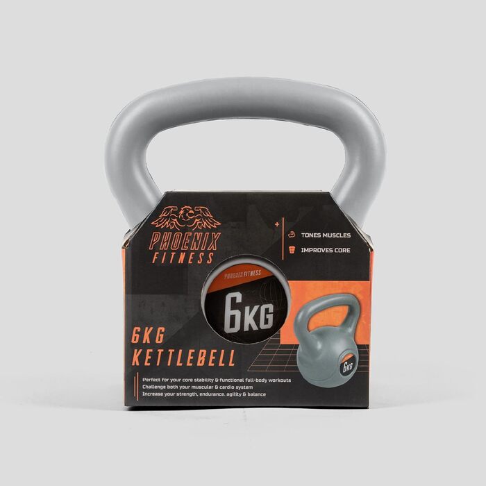 Гиря Phoenix Fitness вінілова для силових і кардіо тренувань, для дому та спортзалу