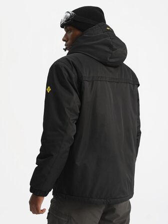 Чоловіча зимова куртка GEMYSE без блискавки, чорного кольору