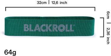 BLACKROLL® Loop Band 32 см – фітнес-резинка для функціональних тренувань, гіпоалергенна стрічка-еспандер для дому, офісу або вулиці, набір з 3-х рівнів опору (помаранчева, зелена, синя), вироблено в Німеччині