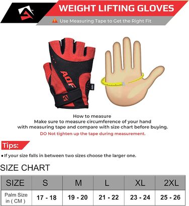 Фитнес рукавички для тренувань AQF: Ultralight для силових тренувань, бодібілдингу, важкої атлетики, залу, чоловічі та жіночі (червоні, L)