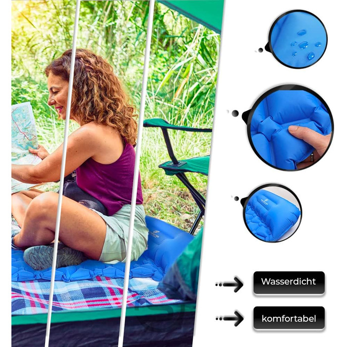 Каремат туристичний самонадувний Outdoor Ultraleicht: легкий, компактний, з ергономічною структурою, водостійкий для кемпінгу