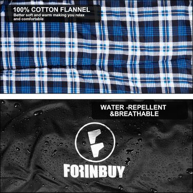 Спальний мішок фланелевий теплий 3-4 сезони XXL з бавовняним підкладком для дорослих, риболовлі, кемпінгу, піших прогулянок, легкий для дому та на вулицю, блакитний, 2lbs наповнювач