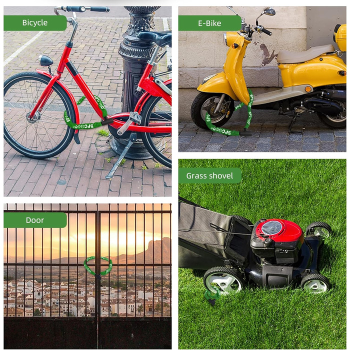 Надійне велозамкoк з 3 ключами, 90 см, проти крадіжок. Захист для велосипеда, електросамоката, електробіка, MTB, мотоцикла, вантажного велосипеда. Водостійкий, чорний (870 мм)