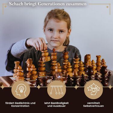 Шахи Master of Chess Luxus BIZANT 59 см – інтарсія з дерева, класичний набір, ручна робота, фігури з вишні