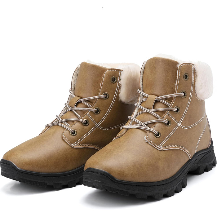 Зимові черевики чоловічі та жіночі – теплі, з підкладкою, зимові чоботи, чоботи для снігу, легкі, неслизькі, для активного відпочинку, трекінгу, снігу та повсякденного носіння, 38 EU, Хакі Gb189
