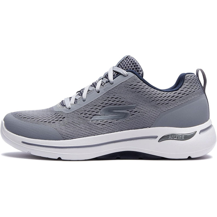 Чоловічі кросівки Skechers Gowalk Arch Fit - спортивні, для ходьби та тренувань, з повітряно-охолоджуваною піною, сірі/темно-сині, 43.5 EU