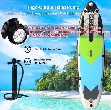 Надувний SUP-борд JOOLOOG Stand Up Paddle Board з сидінням для каяка, 320x81x15 см, чорно-синій