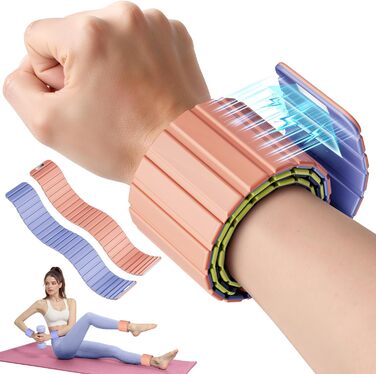 Ваги для щиколоток та зап'ясть Lxlivn з магнітами (рожевий/фіолетовий), набір 2 шт (по 0.5 кг кожна) для фітнесу, йоги, плавання та кардіо