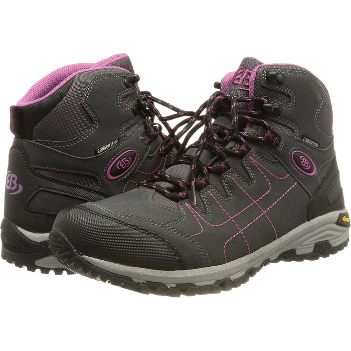 Жіночі трекінгові черевики Brütting Mount Shasta сіро-чорно-рожеві (37 EU)