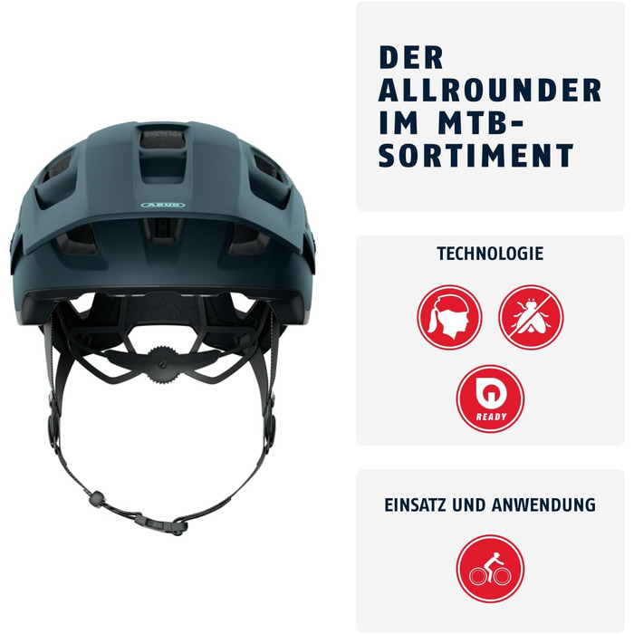 Велосипедний шолом ABUS MoDrop MTB, міцний, з вентиляцією, унісекс, розмір M (54-58 см), синій