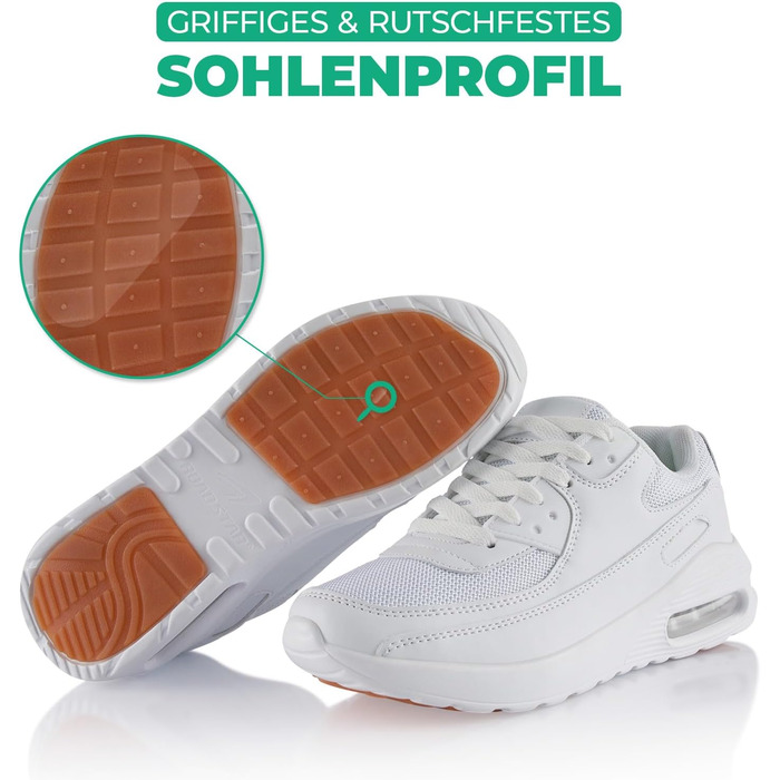 Кросівки спортивні жіночі та чоловічі Fusskleidung® з амортизацією, білі, розмір 41 EU, легкі для бігу