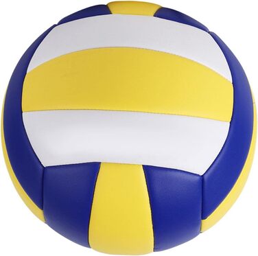 Волейбольний м'яч Perfeclan Standard 5 для залу, басейну, активного відпочинку. Синій, жовтий, з помпою