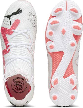 Дитячі футбольні бутси PUMA Future Pro FG/AG для підлітків (32.5 EU, білий, чорний, Fire Orchid)