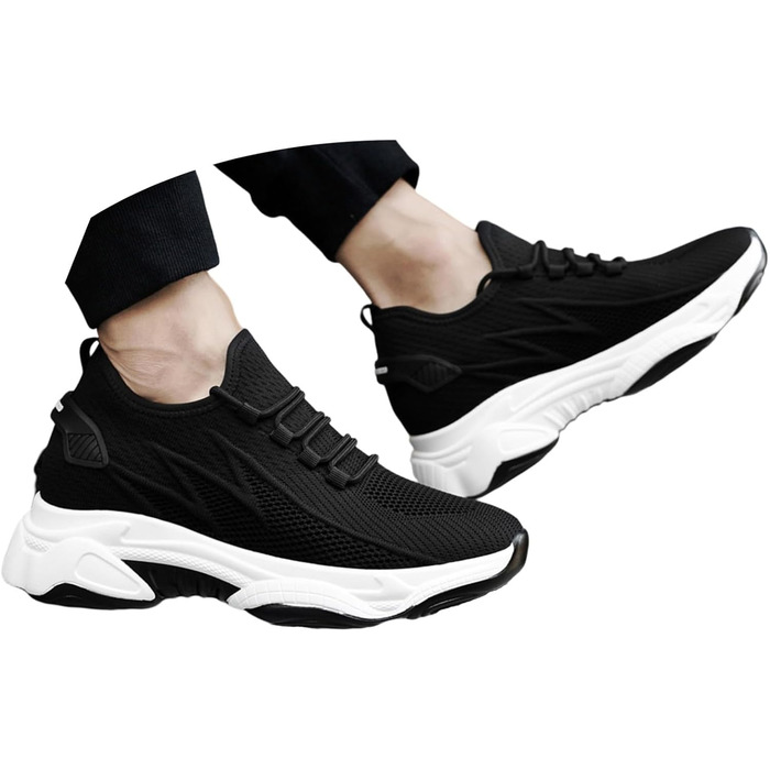 Збільшувачі висоти Elevate Shoes для чоловіків: кросівки з підняттям 6/8/10 см, дихаючі, унісекс (10 см чорні, 46 EU)