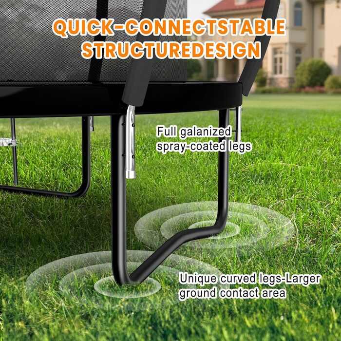 Батут Nattork Outdoor Ø244/370/427 см з сертифікатом GS, сіткою та сходами. Міцний садовий трамплін для дітей та дорослих, до 150 кг