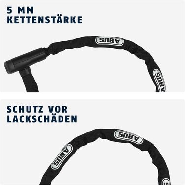 Замок ланцюговий ABUS Steel-O-Chain 5805K для велосипеда, 75 см, рівень безпеки 5, чорний