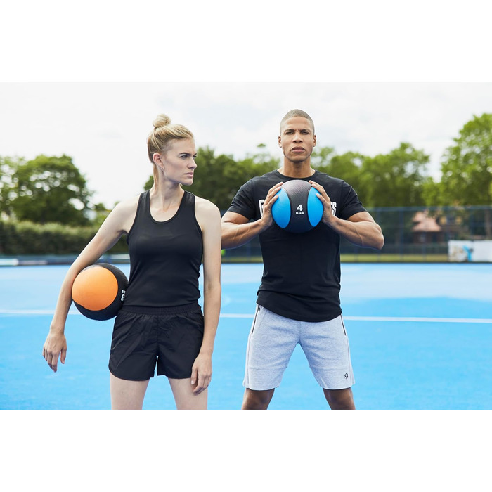 Медичний м'яч GORILLA SPORTS® для фітнесу, 1-10 кг, з гумовою поверхнею, для силових тренувань, Slam Ball, вага - на вибір