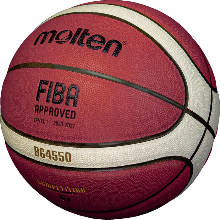 Баскетбольний м'яч Molten BG4550 FIBA, преміум синтетична шкіра, розміри 6/7
