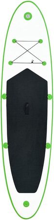 Надувна SUP-дошка vidaXL 360x81x10 см з веслом і сумкою, зелено-біла, комплект для серфінгу та падлбордингу