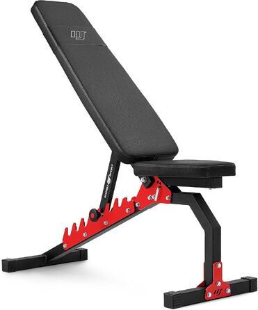 Фітнес-набір Marbo Sport-Set MH7: регульована лава для штанги, стійка, EZ-гриф, гриф для гантелей та штанги, гумовані вагові диски, 83/113 кг