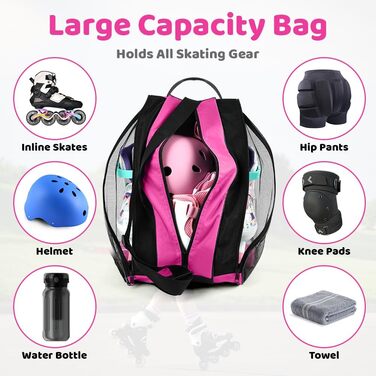 Сумка для роликів Flintronic, для дітей, рожева: містка, з регульованим плечовим ременем
