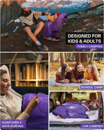 Сплячий мішок Outdoor Sportneer для дорослих та дітей - легкий спальник для кемпінгу, трекінгу та подорожей