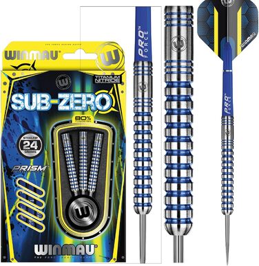 Професійний дартс-набір WINMAU Sub-Zero 24 г, стілтип, вольфрам, з оперенням і стрижнями