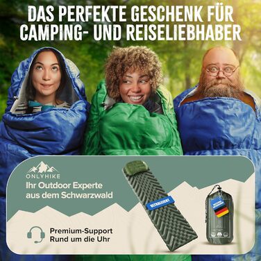 Спальний мішок ONLYHIKE® Outdoor [300GS] для кемпінгу, подорожей та активного відпочинку. Легкий (1700г), для весни, осені та зими (-5°C до 10°C). Розміри: L, XL. Кольори: зелений, синій.