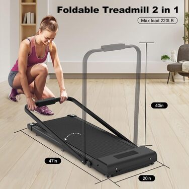 Електрична бігова доріжка bigzzia Walking Pad 2.5 к.с., складана, для дому та офісу, швидкість 1-10 км/год, до 120 кг, портативна з LCD-дисплеєм