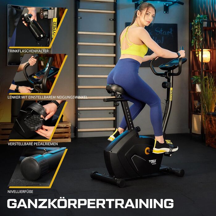 Велотренажер TREX SPORT TX-550MB HYPER, домашній, магнітний, 16 рівнів, пульсометр, 120 кг