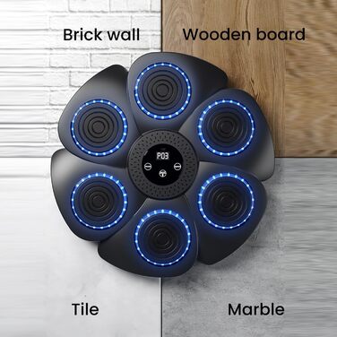 Xiaoguanlai Розумна Bluetooth настінна музична бокс-машина з рукавичками, 9 режимів швидкості, лічильник ударів, для дорослих і дітей, 2024