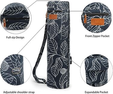 Сумка для йога-килимка Yogamatten-Tasche, синя з квітковим малюнком, унісекс, з плечовим ременем та кишенями
