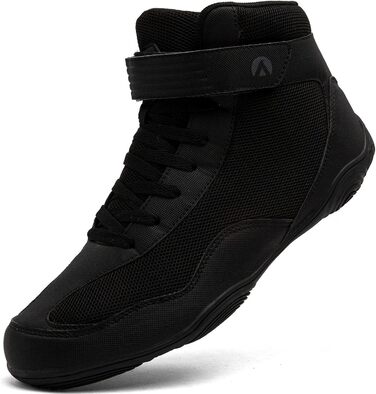 Черевики для боротьби чоловічі, антиковзаючі, дихаючі. Підходять для боротьби, боксу, кросфіту, важкої атлетики, бодібілдингу. Розмір 42 EU, чорний колір